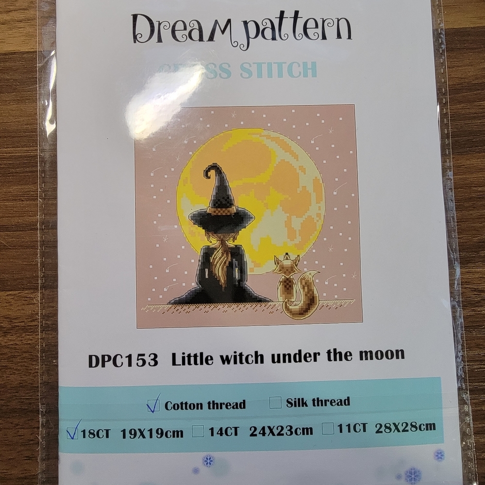 COPY - Little Witch Under The Moon Counted Cross Stitch Kit